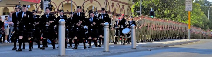 Panaroma of the band at ANZAC Day